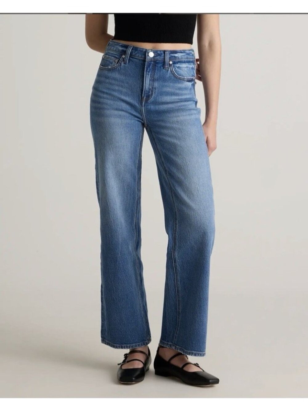 Quince Bella Relaxed Straight Leg Jeans Atlantic Blue Size 30/30